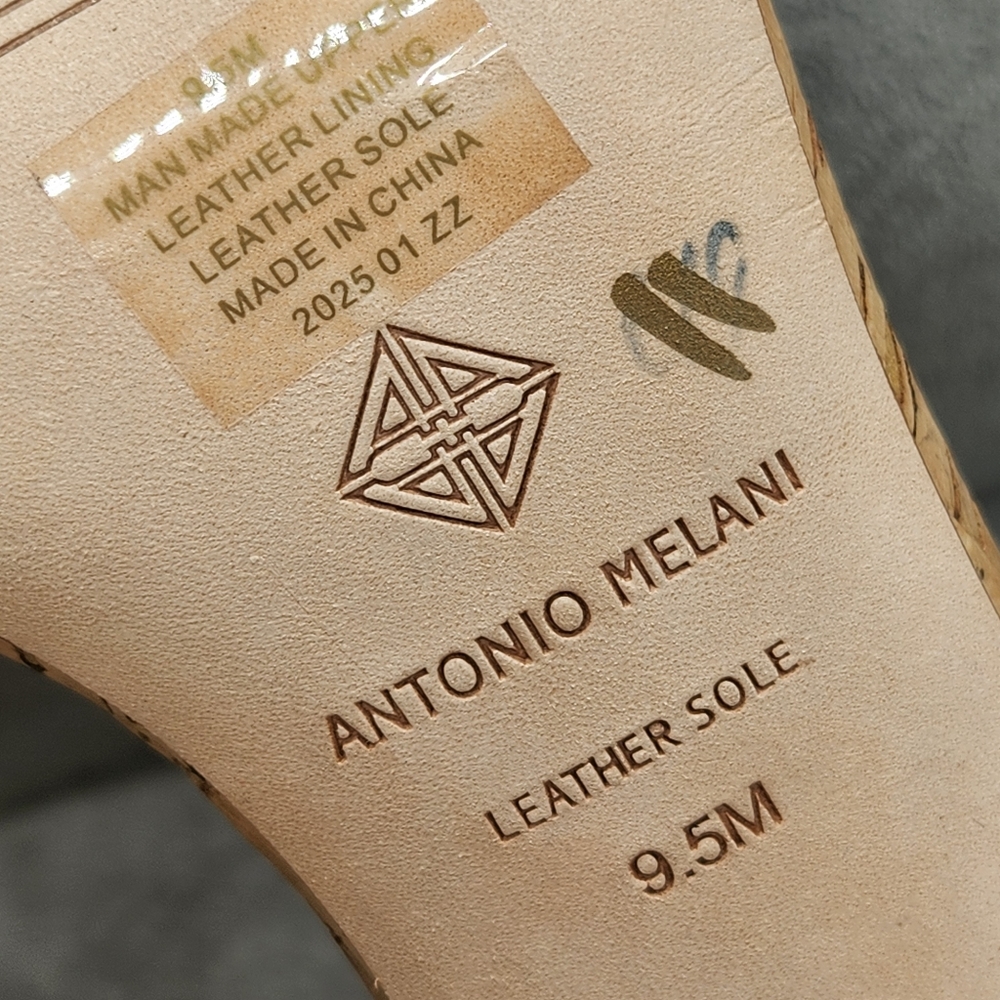 Antonio Melani Heeled Sandals 9.5 Tan Cork Woven Gretel Boho Cottagecore New$140 - Picture 16 of 16